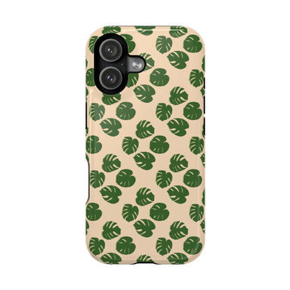 Monstera Pattern Phone Case – Dual Layer Protective Cover