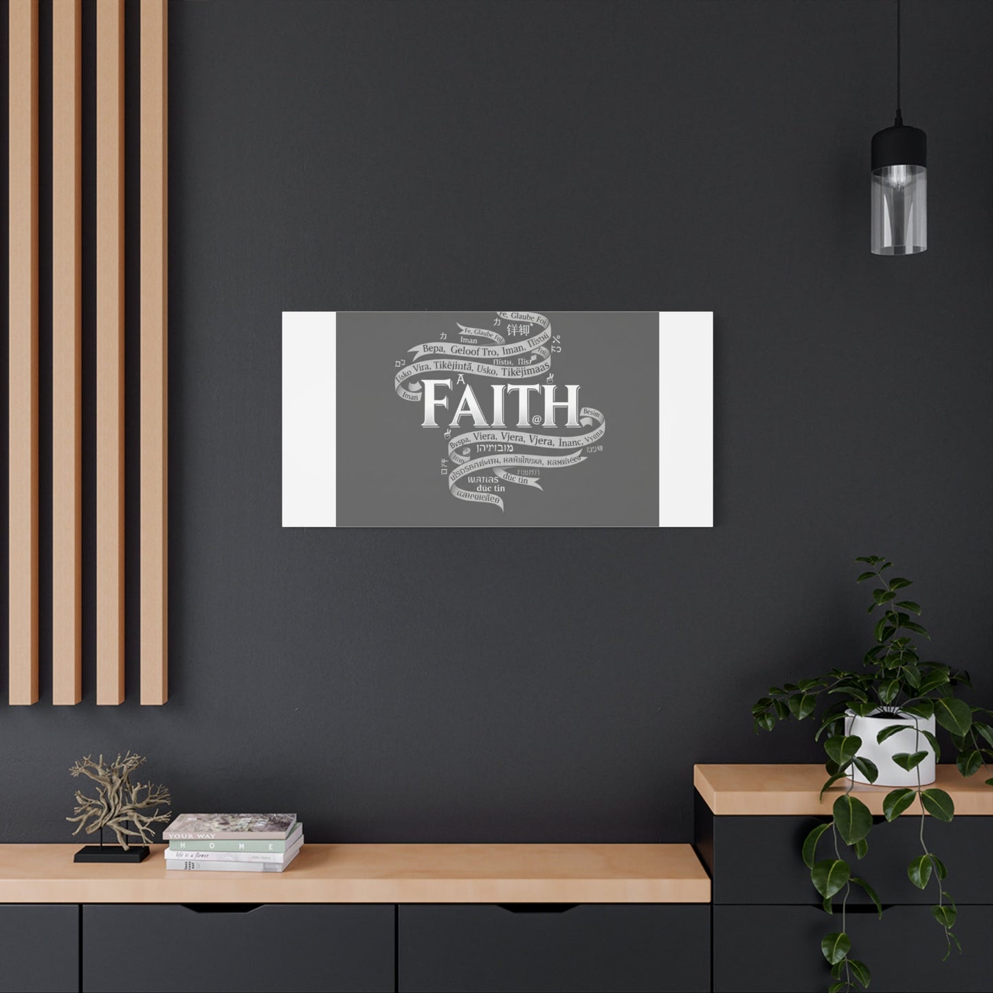handwritten faith ribbon Canvas | sketch aesthetic, doodle design