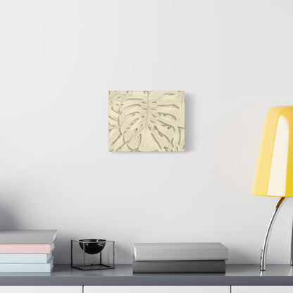 Beige Monstera Canvas Print – Botanical Wall Art