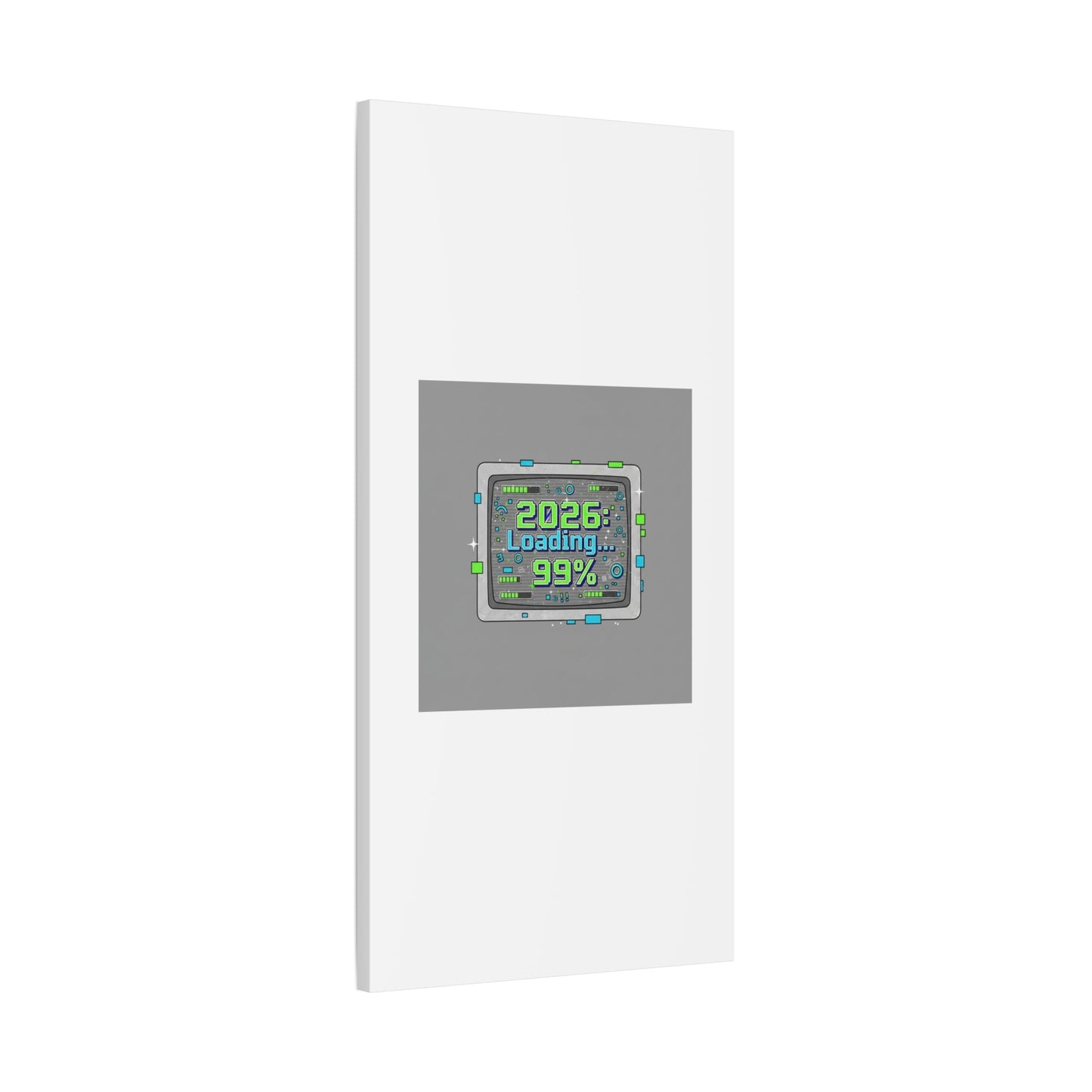 2026 Loading 99% Canvas | NYE countdown, retro system interface