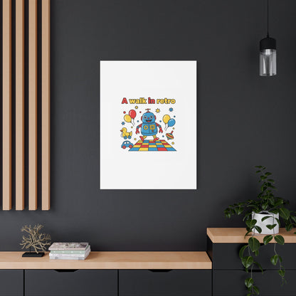 Retro Toy Robot Canvas | Throwback Kid, Primary Color Nostalgia