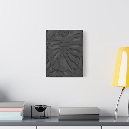 Charcoal Monstera Canvas Print – Botanical Wall Art