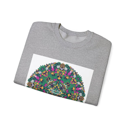 Psychedelic Botanical Mandala Crewneck | Festival Art Sweatshirt