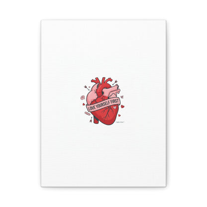 Love Yourself First Canvas, Hearts-with-a-Twist, Anti-Valentine Art