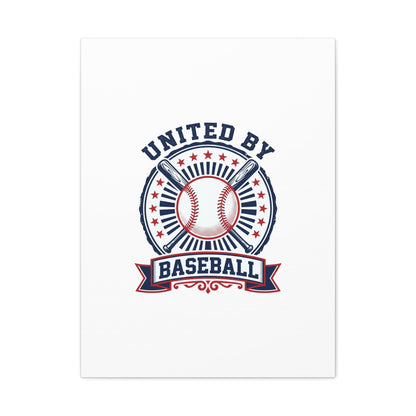 United by Baseball Canvas | Patriotic Baseball Graphic, Red White Blue Wall Art