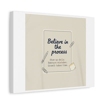 Believe in the Process Canvas | analogue note to self, handwritten reminder décor