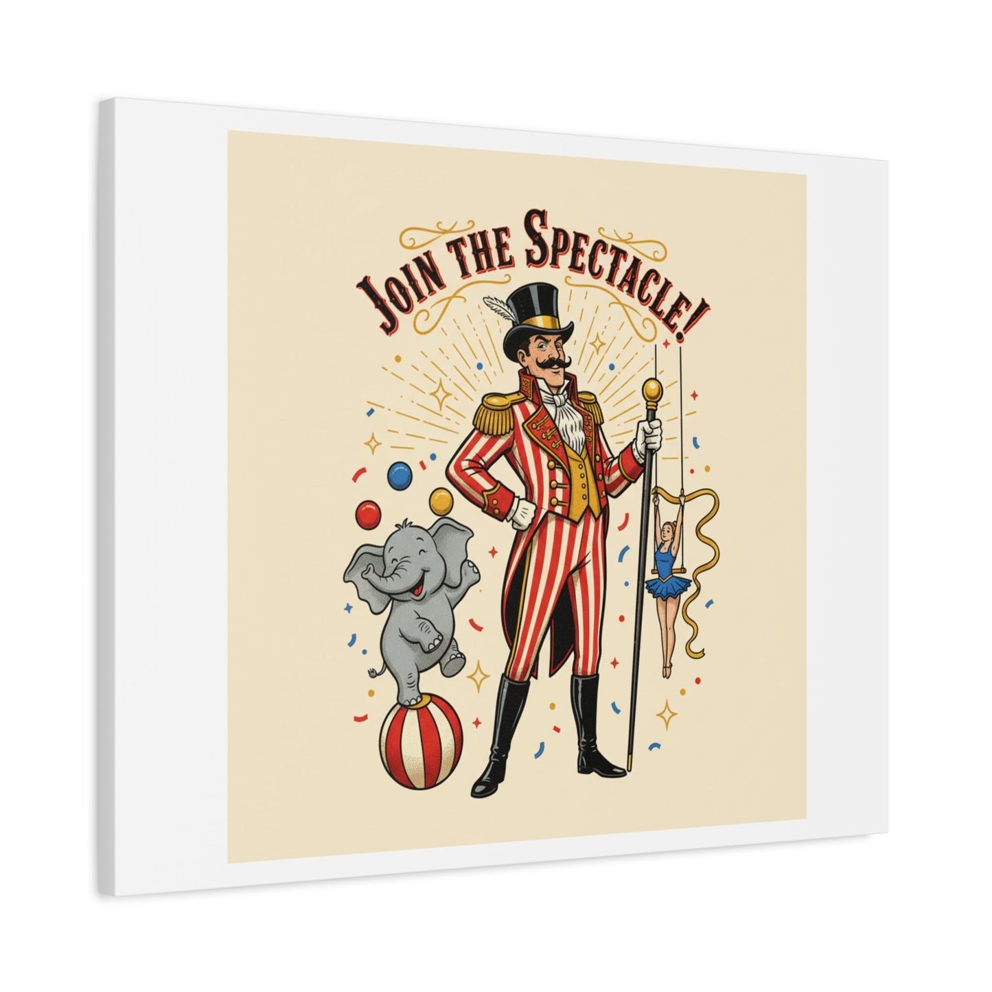Join the Spectacle Circus Art Print | Matte Canvas, Stretched, Vintage Carnival Design