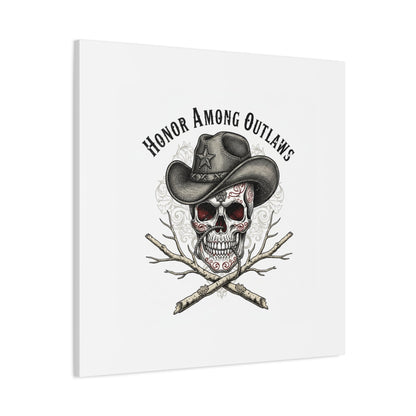 Honor Among Outlaws Canvas | Western Skull Art, Gothic Americana Desert Noir