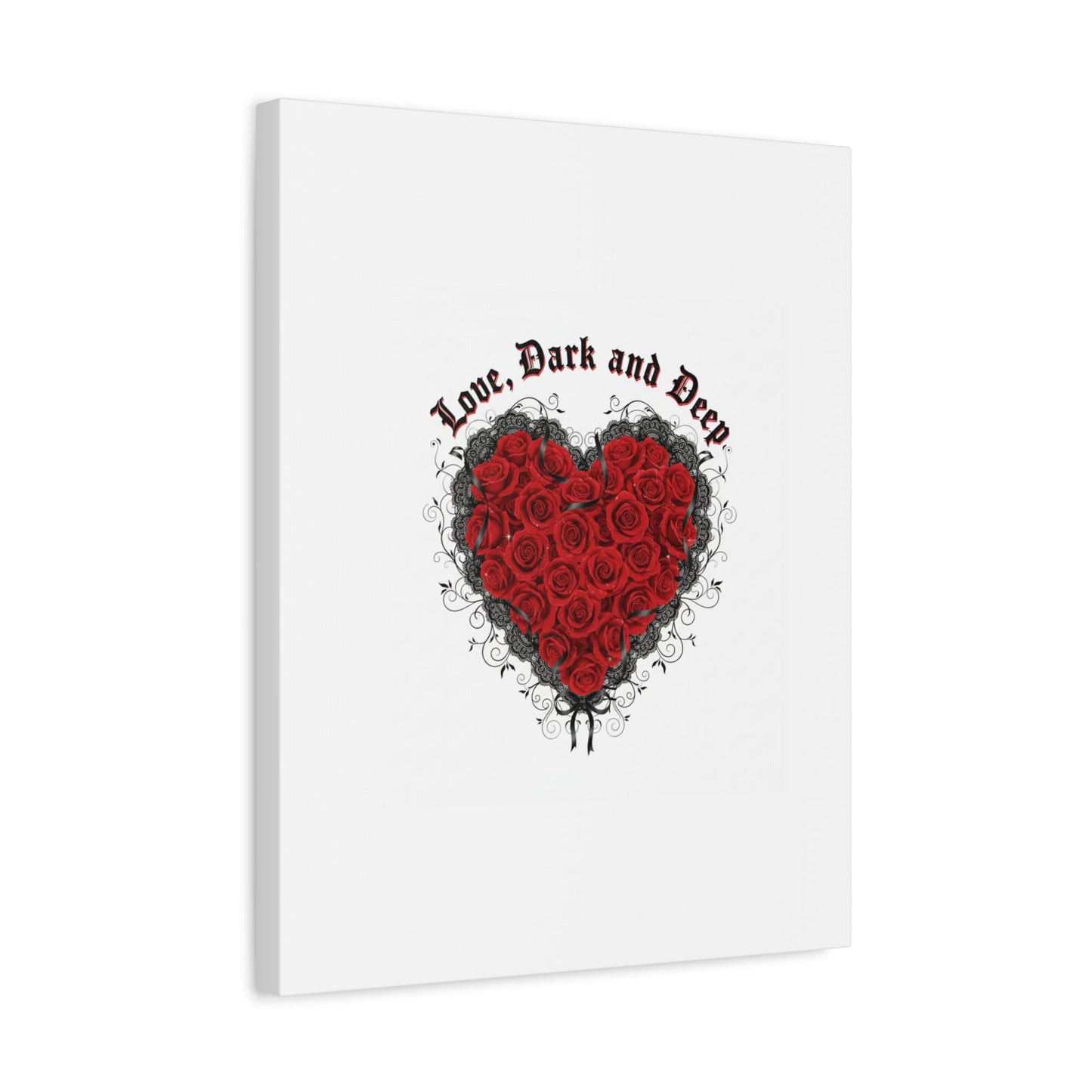 Love Dark and Deep Heart Canvas, Nu Romantic Gothic Romance, 80s Nostalgia