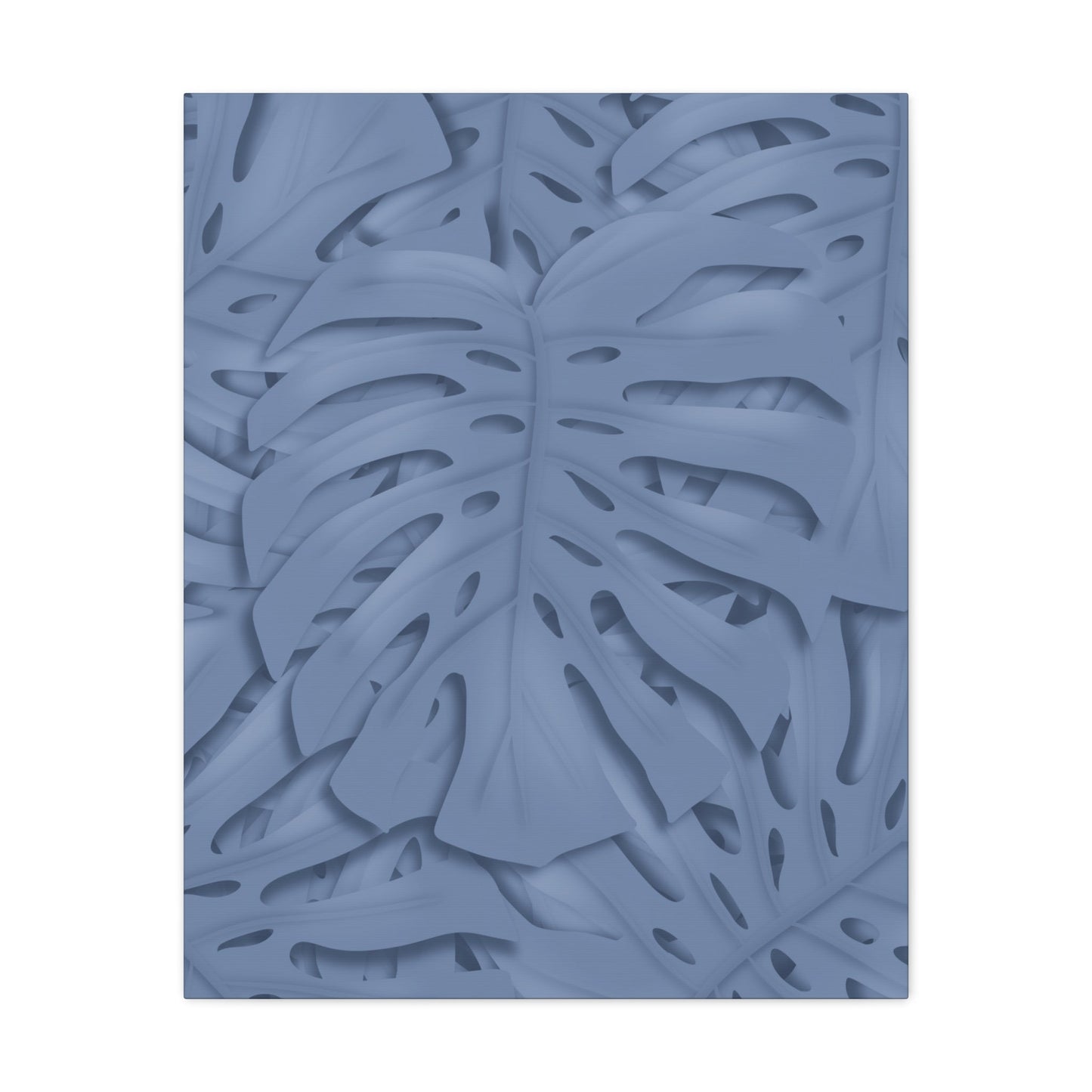 Blue Monstera Canvas Print – Botanical Wall Art