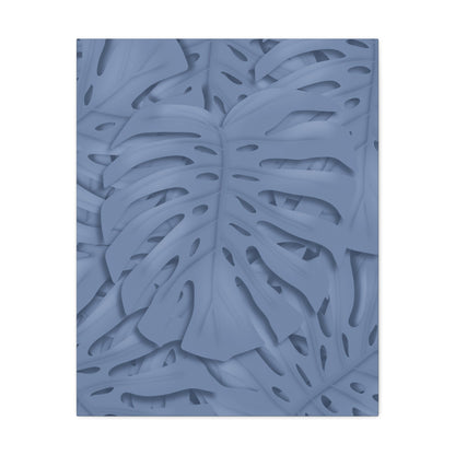 Blue Monstera Canvas Print – Botanical Wall Art
