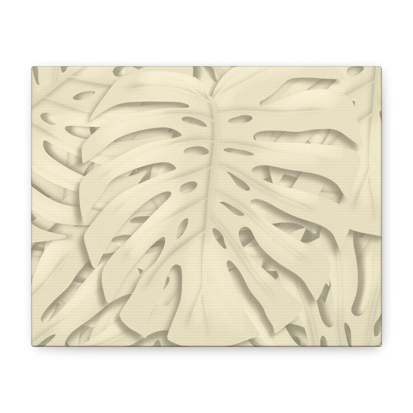 Beige Monstera Canvas Print – Botanical Wall Art