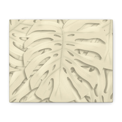 Beige Monstera Canvas Print – Botanical Wall Art