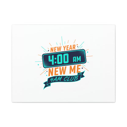 4AM Club New Year Graphic Canvas | Holiday Party Novelty, Festive New Year Decor