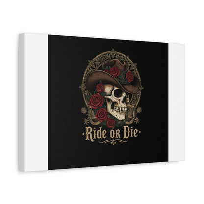 Ride or Die Skull Canvas | Western Skull Art, Gothic Americana