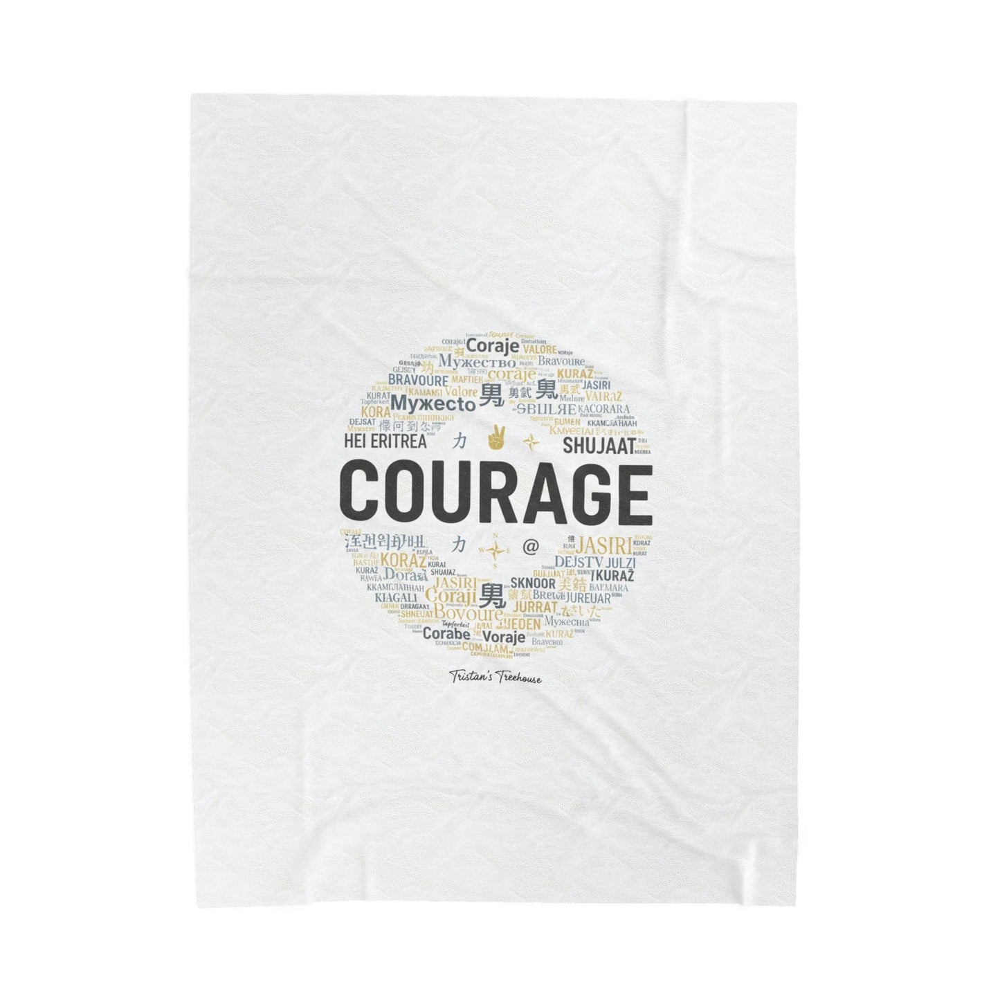 Courage word circle Velveteen Blanket | Fresh-Start minimal blank slate design