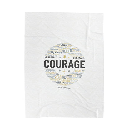 Courage word circle Velveteen Blanket | Fresh-Start minimal blank slate design