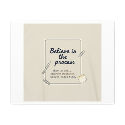 Believe in the Process Canvas | analogue note to self, handwritten reminder décor