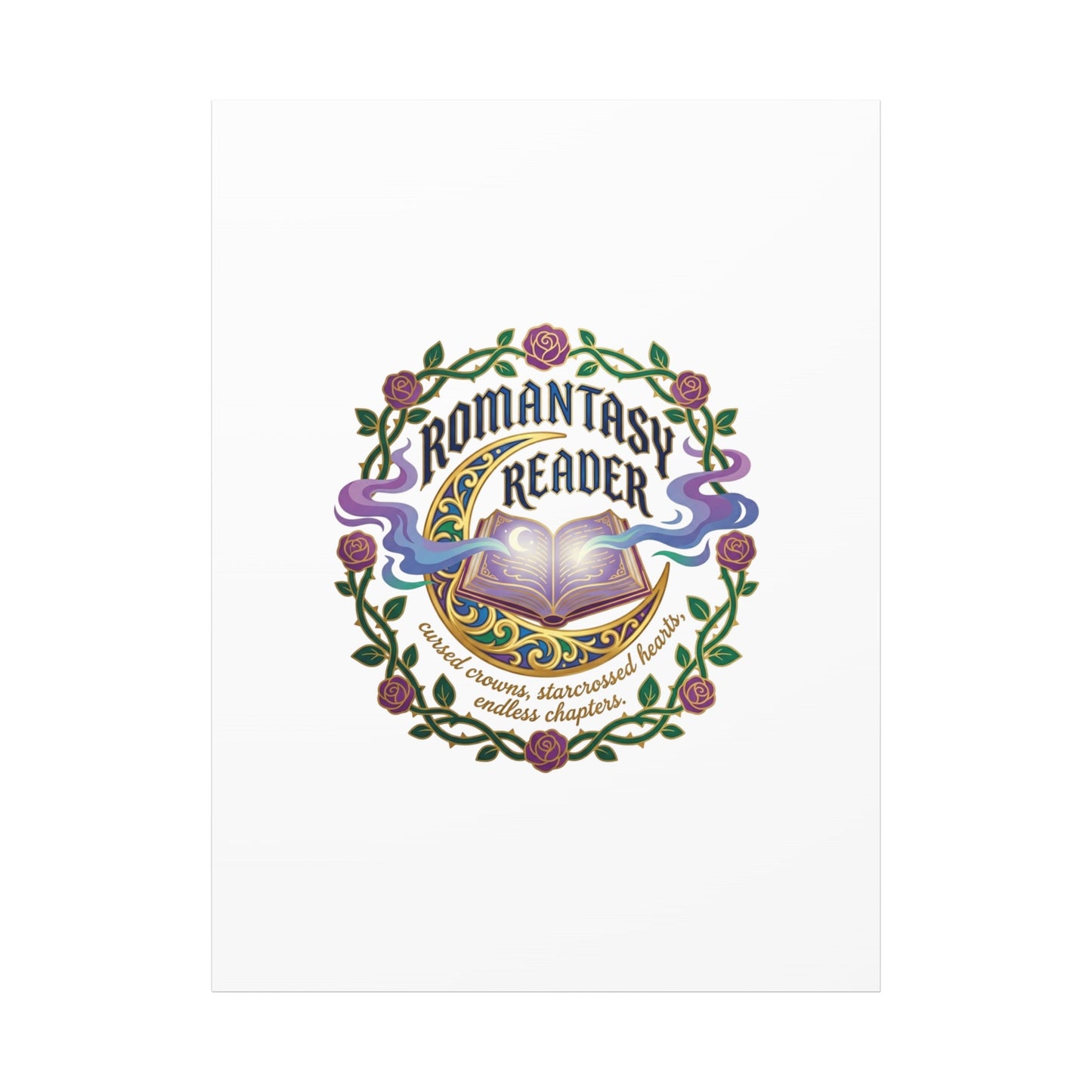 Romantasy Reader Canvas Print | enchanted bookish celestial gothic