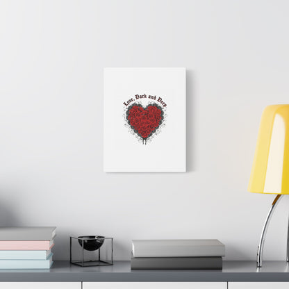 Love Dark and Deep Heart Canvas, Nu Romantic Gothic Romance, 80s Nostalgia