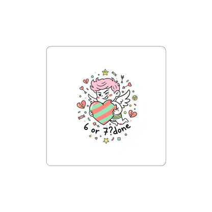 Weird Cupid Heart Sticker | Weird Valentine, quirky heart chaotic love design
