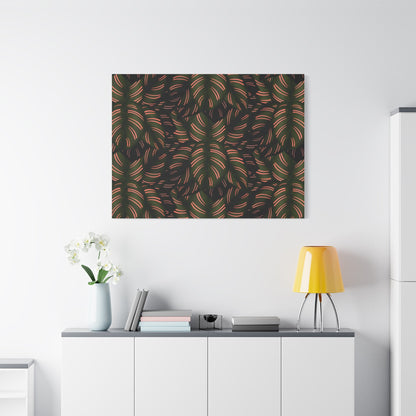 Calathea Pinstripe Pattern Canvas Print – Botanical Wall Art