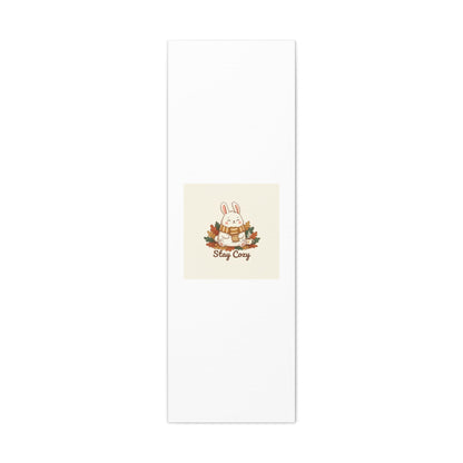 Cozy Bunny Illustration Canvas | Cute Critter Winter Forest Art