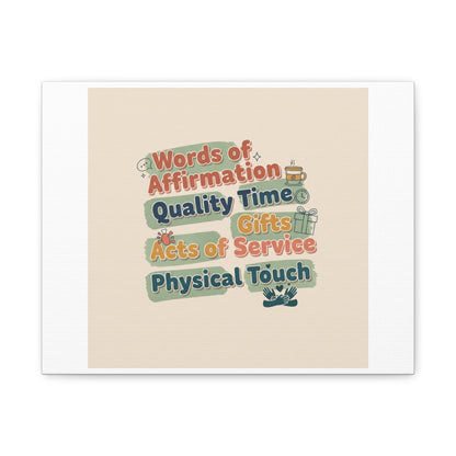 Love Languages List Matte Canvas Wall Art | love language meme, relationship humor