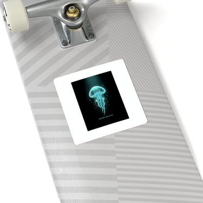 Bioluminescent Jellyfish Sticker | Neon Deep Sea Aesthetic, Glow Blob Design