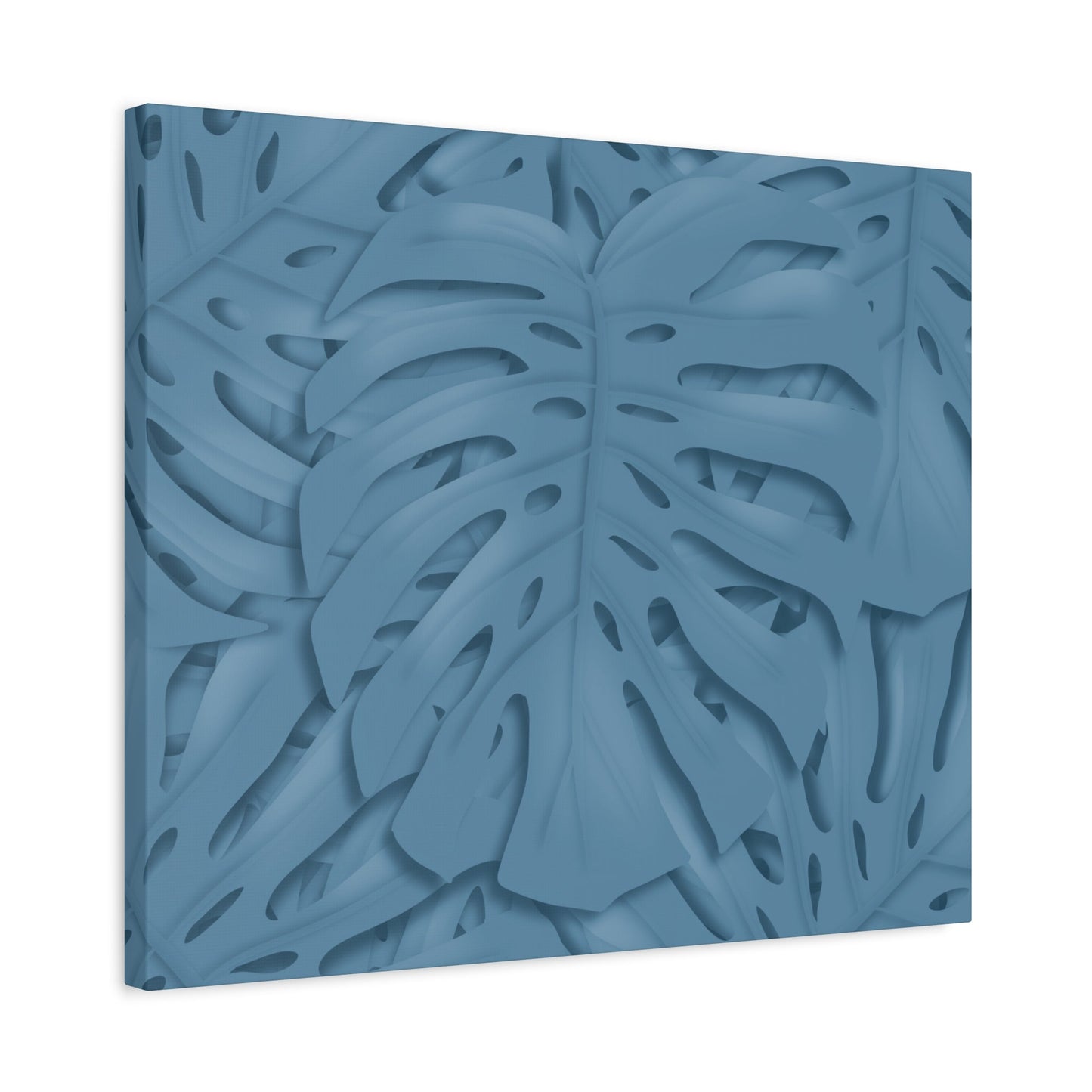 Cerulean Blue Monstera Canvas Print – Botanical Wall Art