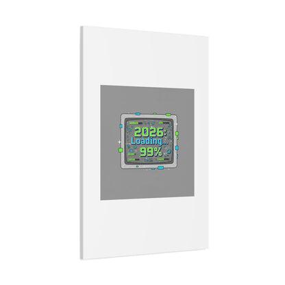 2026 Loading 99% Canvas | NYE countdown, retro system interface