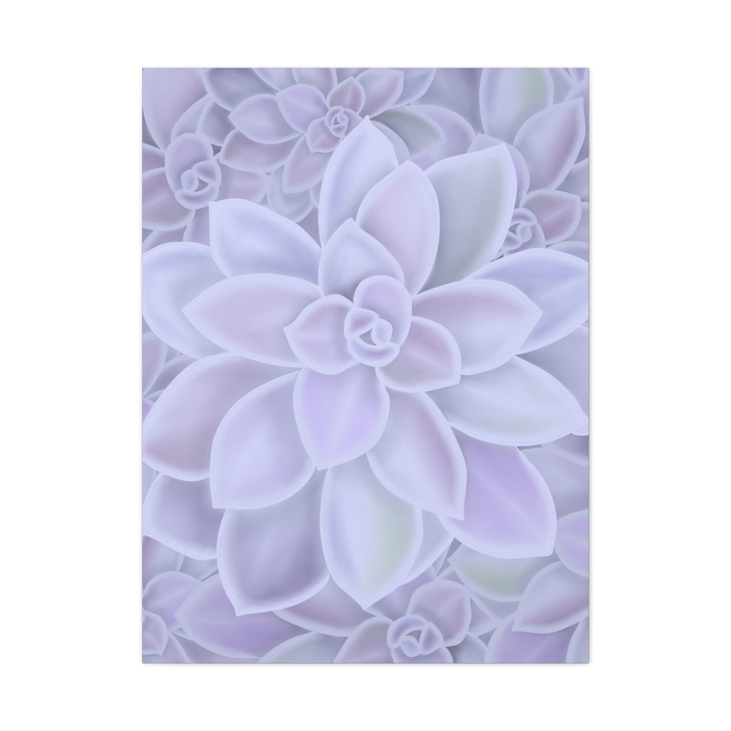 Graptopetalum Murasaki Succulent Pattern Canvas Print – Botanical Wall Art