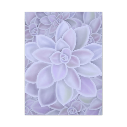 Graptopetalum Murasaki Succulent Pattern Canvas Print – Botanical Wall Art
