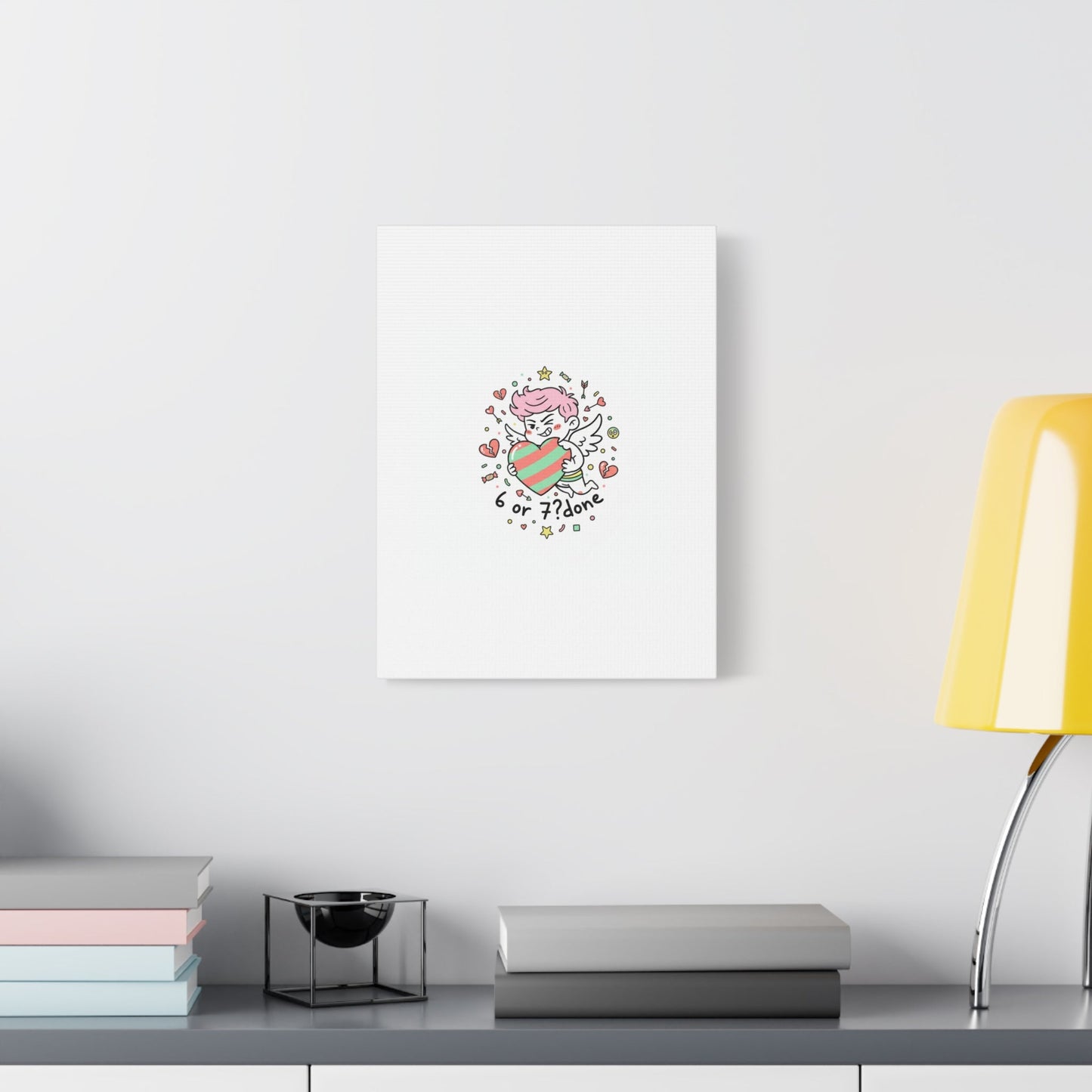 Weird Cupid heart illustration Canvas | Weird Valentine, quirky chaotic love