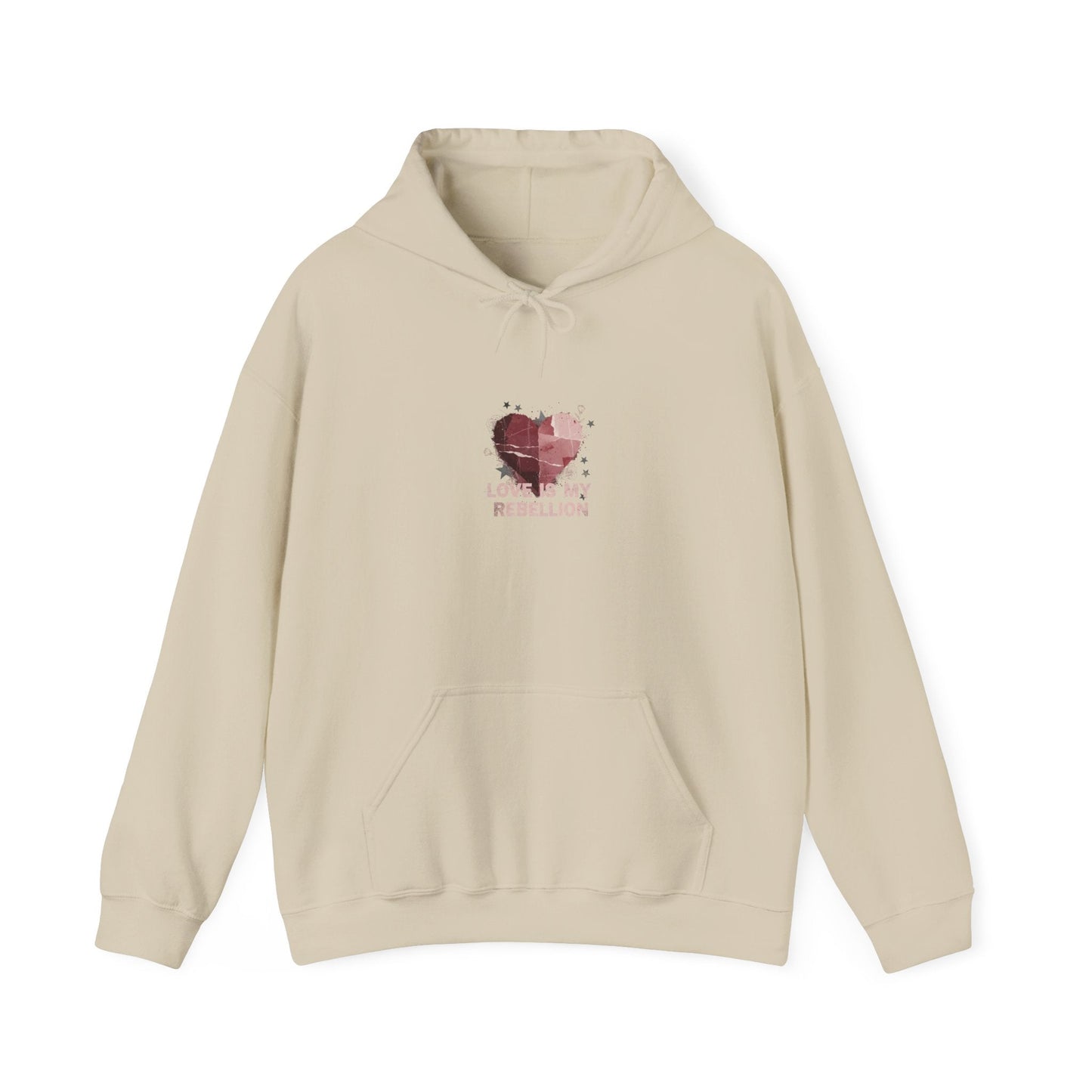 Distressed Heart Collage Hoodie | soft grunge, punk heart design