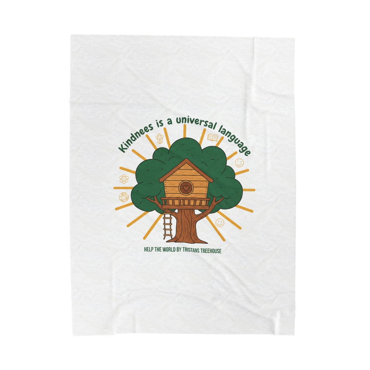 Kindness Is a Universal Language Plush Blanket | eco humor, sustainable living