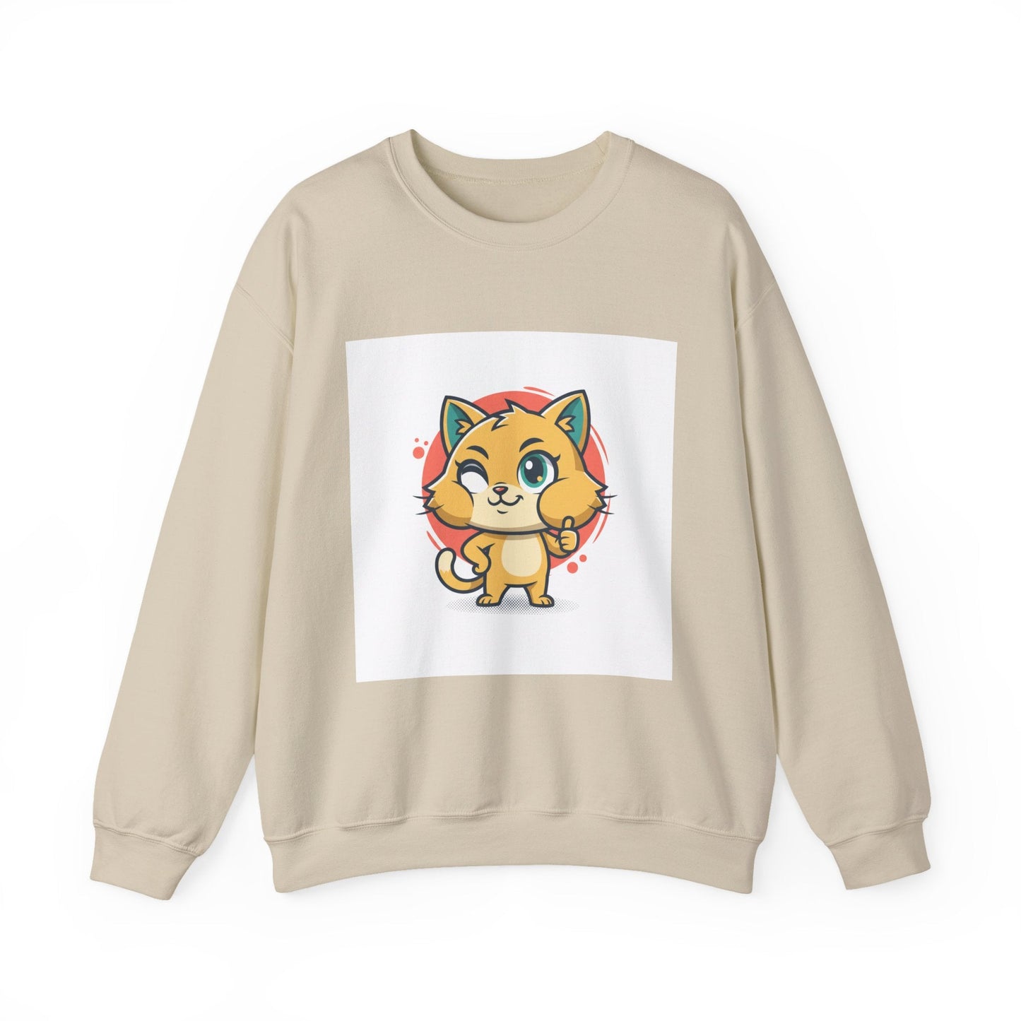 Cute Cheeky Kitty Illustration Sweatshirt | Rodent-Core Cute-Meets-Subversive
