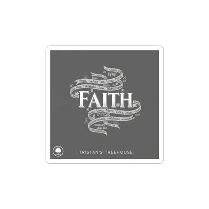 Handwritten 'Faith' Doodle Sticker | Sketch Aesthetic, Monochrome