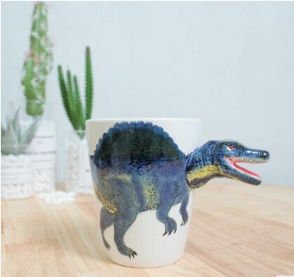 Ceramic pure hand painted Triceratops children's water cup