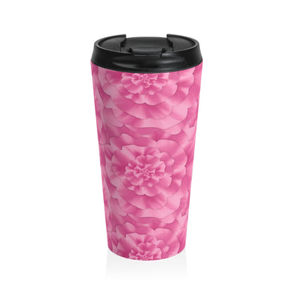 Peony Pattern 15 oz Vacuum Insulated Stainless Steel Travel Tumbler