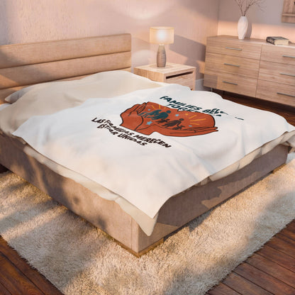 Families Belong Together Velveteen Blanket | family unity, bilingual solidarity