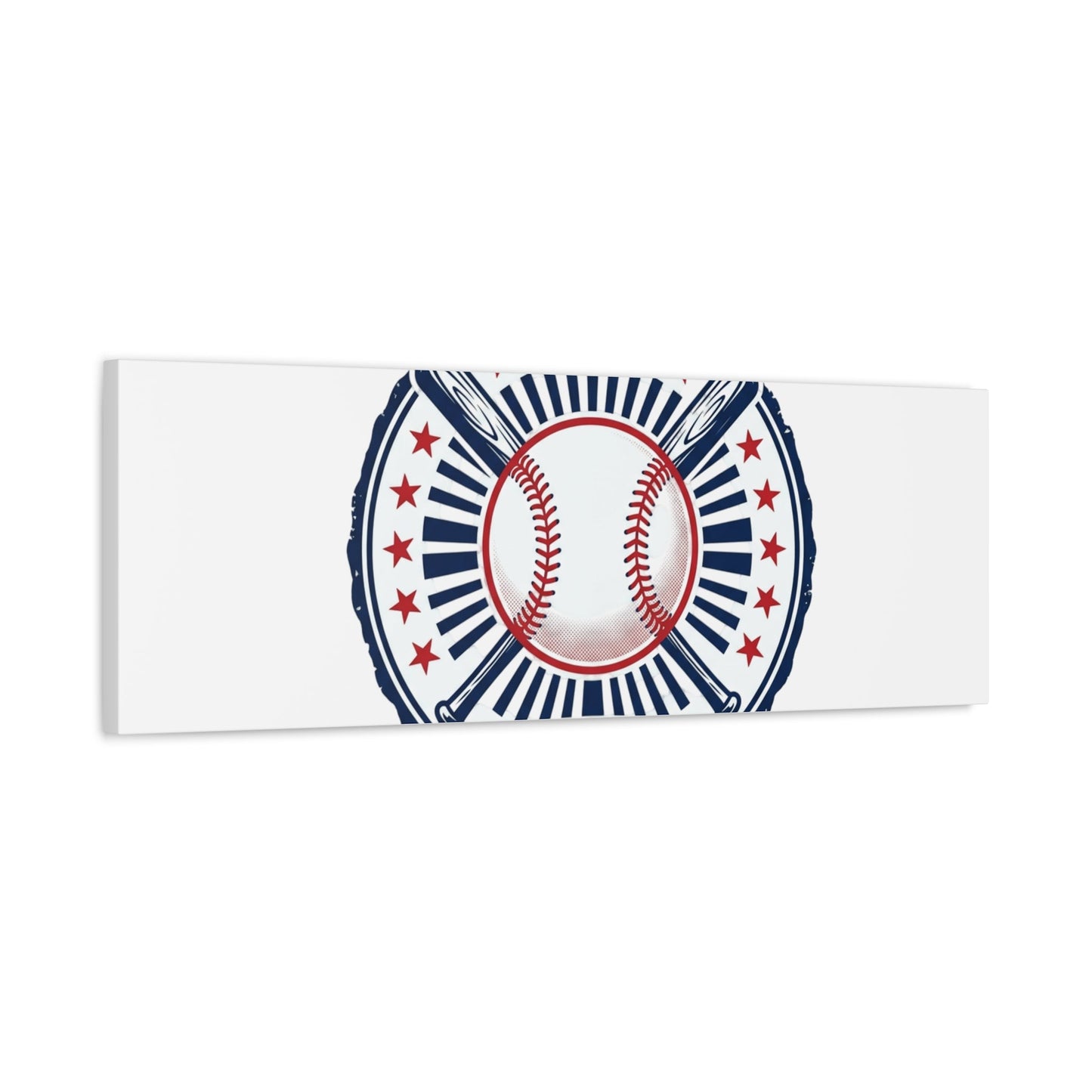 United by Baseball Canvas | Patriotic Baseball Graphic, Red White Blue Wall Art
