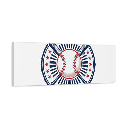 United by Baseball Canvas | Patriotic Baseball Graphic, Red White Blue Wall Art