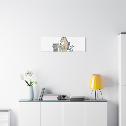 Best Desk Jockey Canvas, Workhorse Office Art | Corporate Burnout Parody
