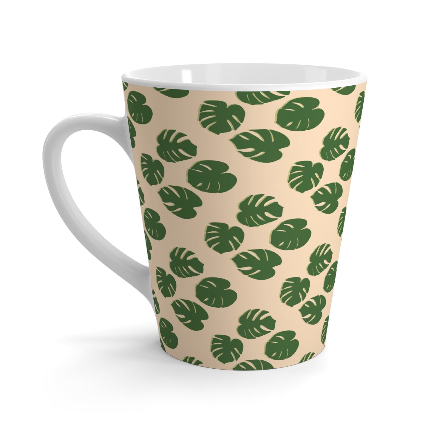 Monstera Pattern Ceramic Mug 12 oz
