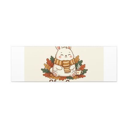 Cozy Bunny Illustration Canvas | Cute Critter Winter Forest Art