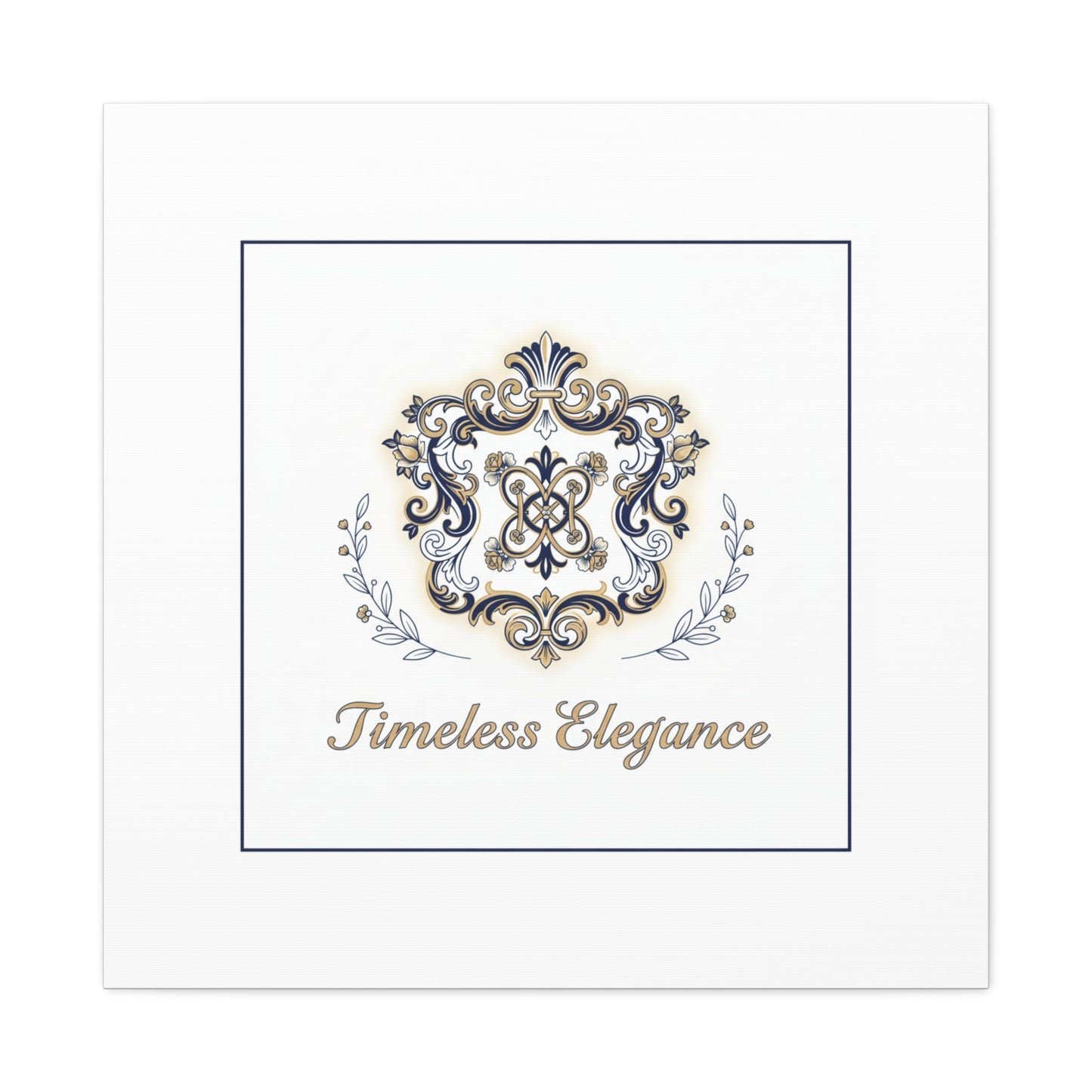 Ornate Brooch Emblem Canvas | Vintage Formalwear Accents, Baroque Print