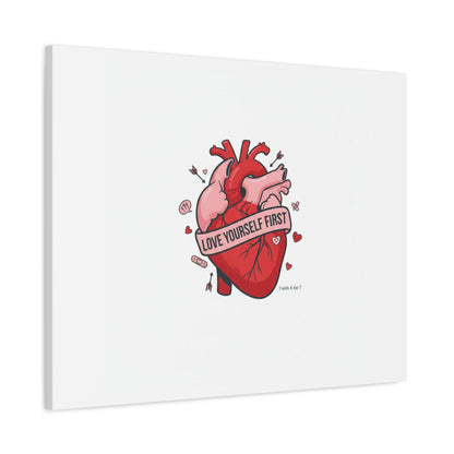 Love Yourself First Canvas, Hearts-with-a-Twist, Anti-Valentine Art