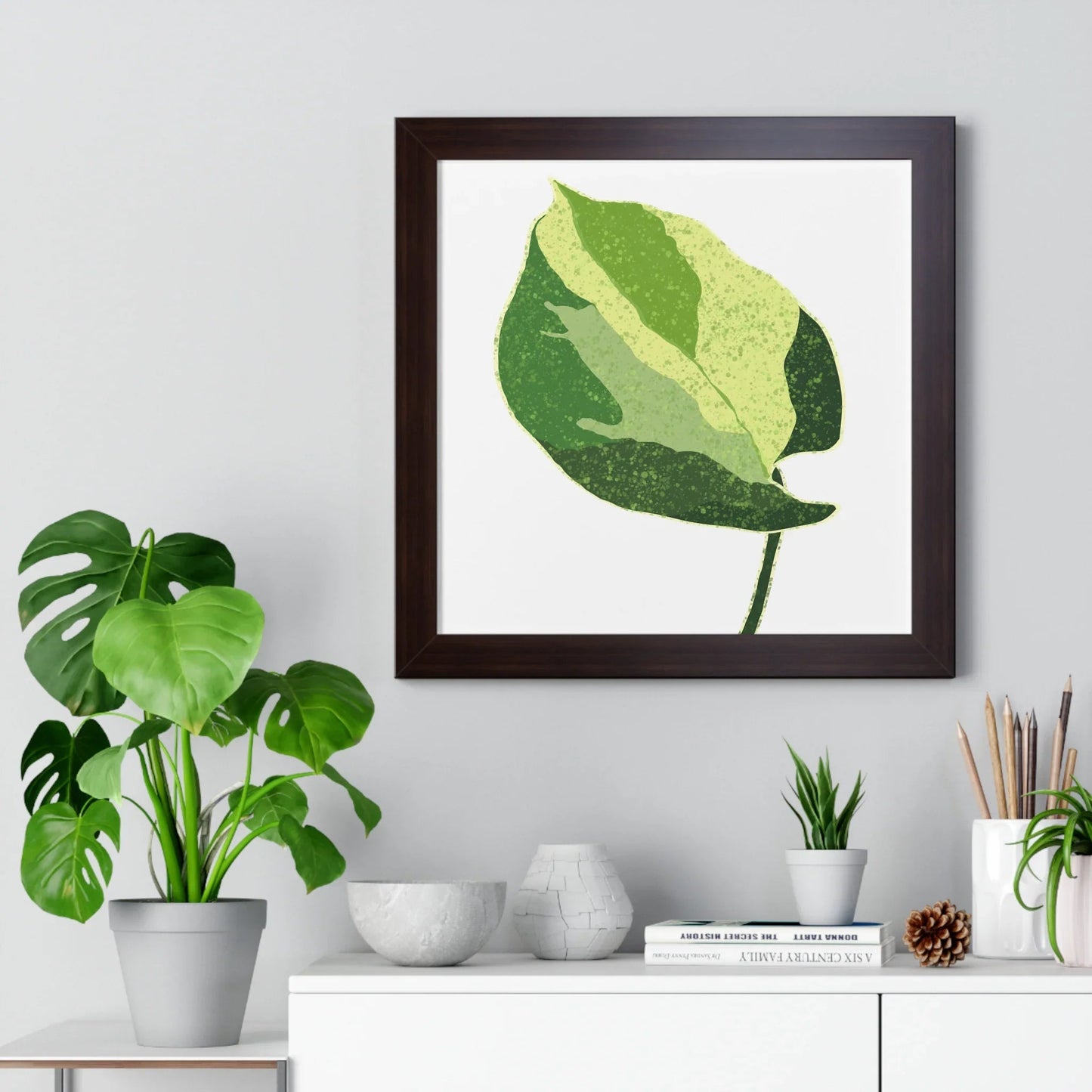 Manjula Pothos Illustrated Framed Print – Botanical Wall Art