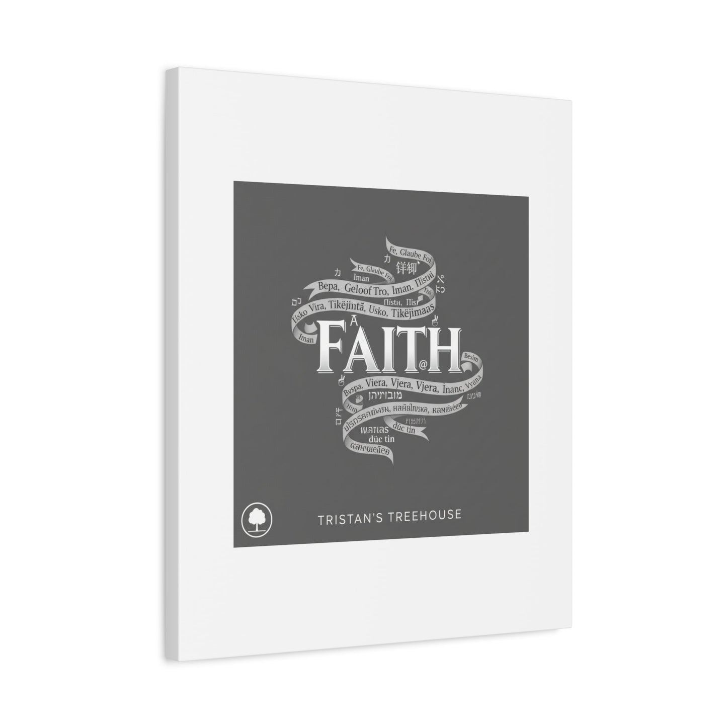 handwritten faith ribbon Canvas | sketch aesthetic, doodle design